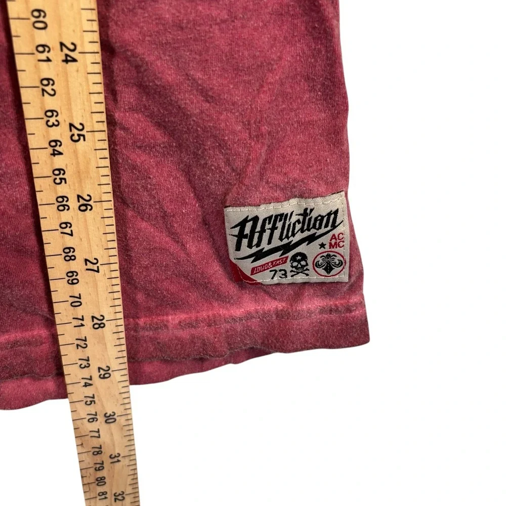 Y2K Affliction‎ American Customs TShirt 2XL Graphic Tee Distressed Grunge Biker - Picture 6 of 7